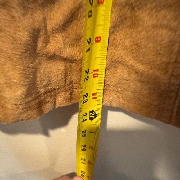 Y2K Womens Suede Leather Blazer Jacket Size Large Brown Snap Button Up Cowgirl - Picture 3 of 7